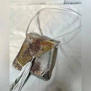 Miss Mak - Metallic Python Print Mini Cross Body with Tassels - Made in Canada